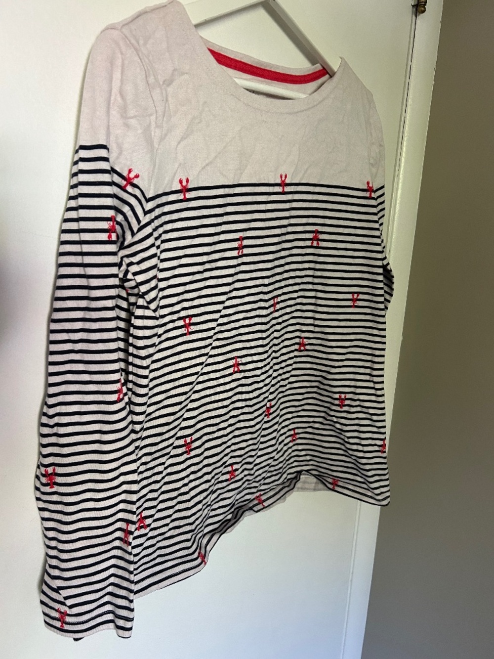Joules - US 14 - Knit Cotton Sweater - Striped, Lobsters